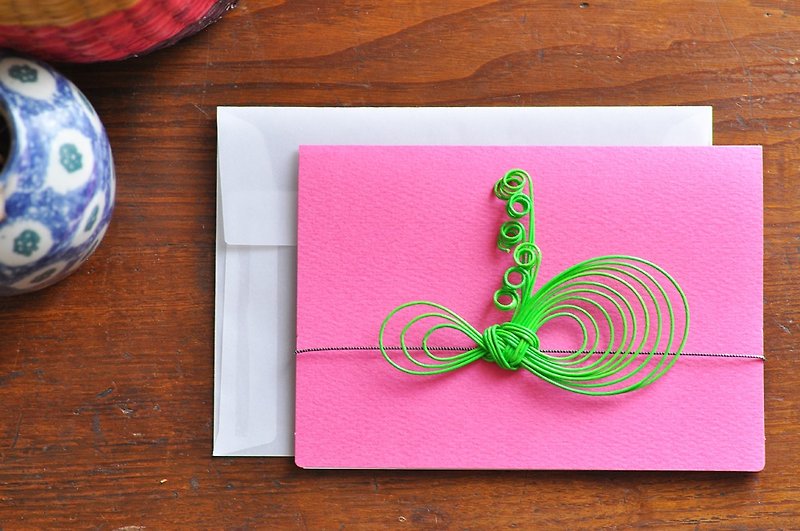 Greeting card　- Ribbon - 6 - 卡片/明信片 - 纸 绿色