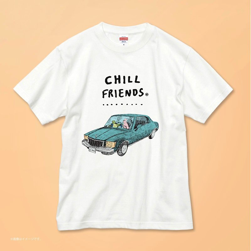 CHILL FRIENDS Rabbit and Turtle/コットンTシャツ - 女装 T 恤 - 棉．麻 白色