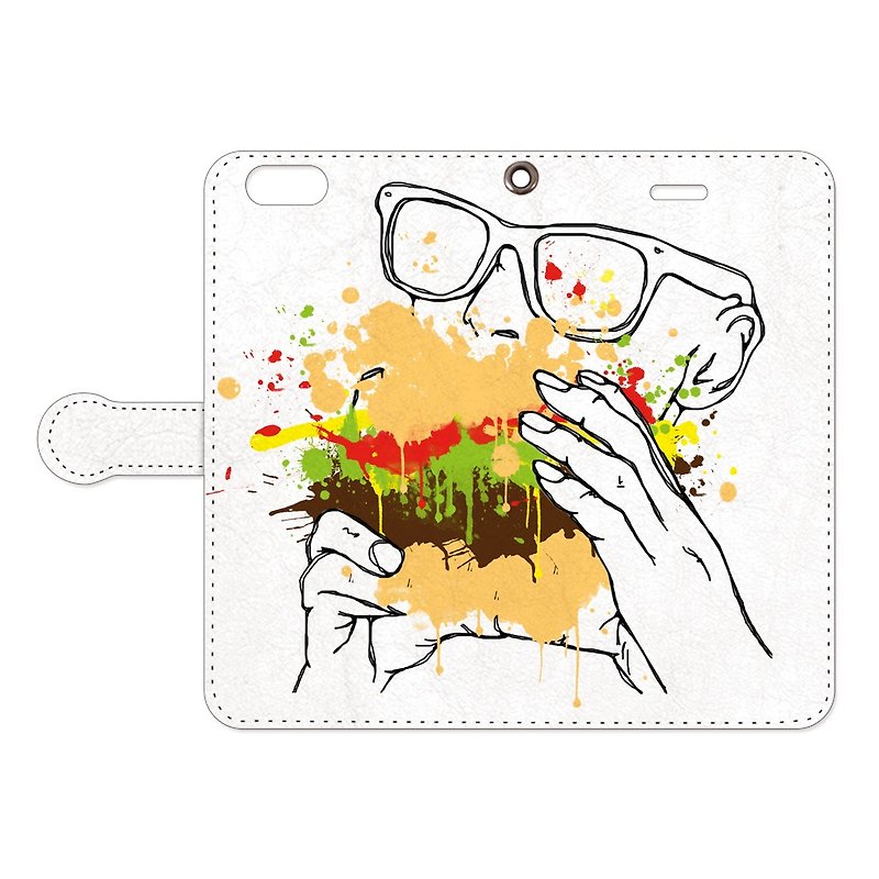手帳型iPhoneケース / Big Kahuna Burger - 手机壳/手机套 - 真皮 白色