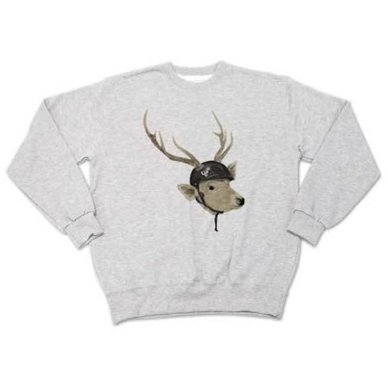 deer met（sweat ash） - 男装上衣/T 恤 - 棉．麻 灰色