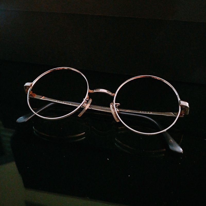 梦露眼镜店 / 日本80年代古董眼镜框 M03 vintage - 眼镜/眼镜框 - 贵金属 金色