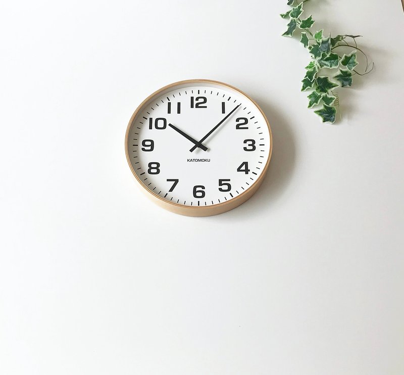 KATOMOKU plywood clock 15 自然色 (km-92NA) 挂钟  日本制造 - 时钟/闹钟 - 木头 卡其色