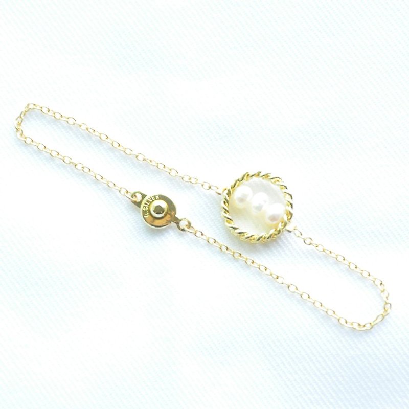 波金的使者－金色锁链 珍珠手链 - 手链/手环 - 宝石 金色