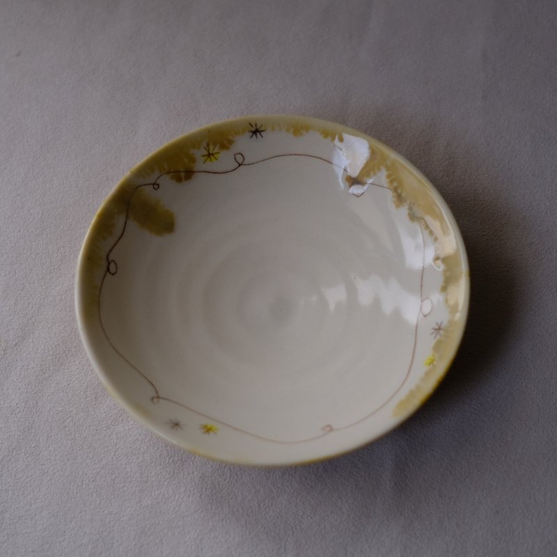 Suànn-Sian . 咖啡结晶釉 卷卷线条 | 中皿 - 盘子/餐盘/盘架 - 陶 咖啡色