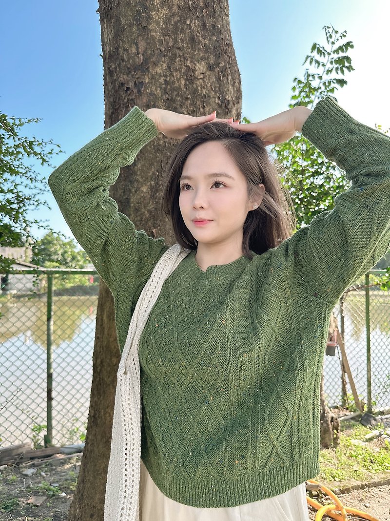 Venus 彩点短针织衫(绿)-台湾制-针织衫-毛衣 - 女装针织衫/毛衣 - 聚酯纤维 绿色
