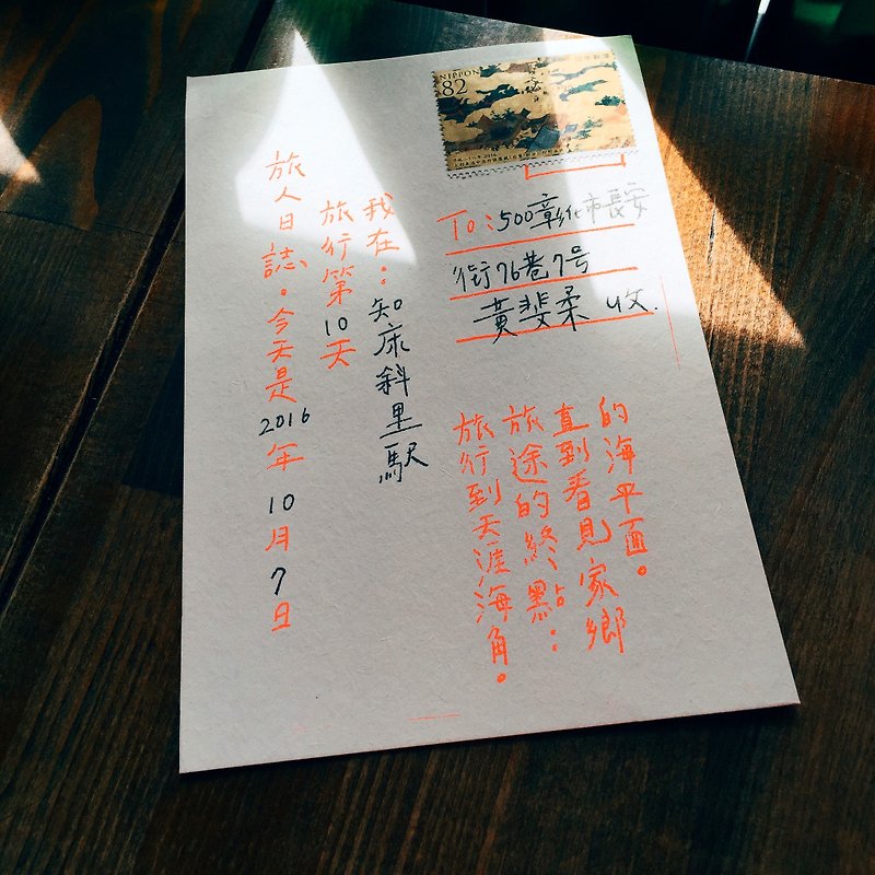 旅人日记 文字明信片 - 卡片/明信片 - 纸 