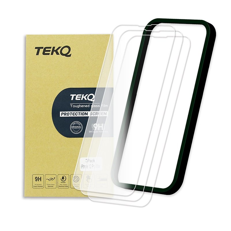 【TEKQ】iPhone 13 9H钢化玻璃 屏幕保护贴 3入 附贴膜神器 - 手机配件 - 玻璃 黑色