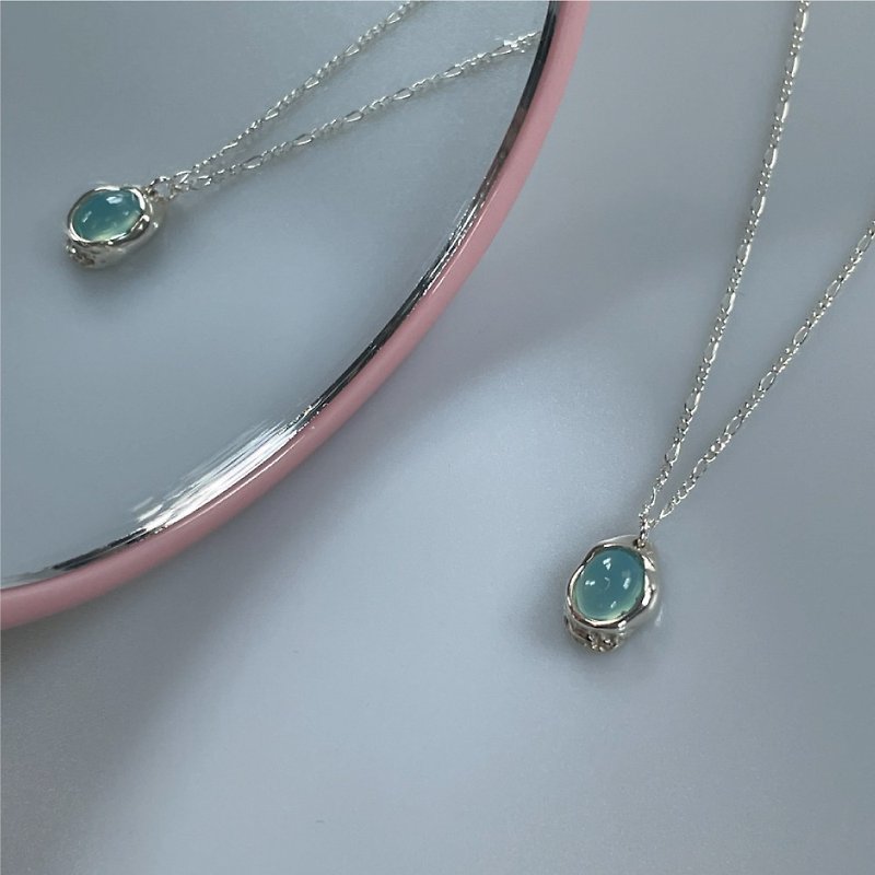 Wave Gemstone Necklace no.37 - 项链 - 其他金属 银色