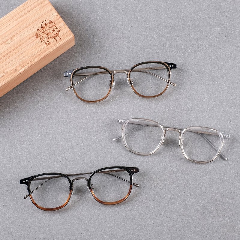 【福利品】钛金属板材镜框 精致设计 渐层 透明 钛金属眼镜 镜框 - 眼镜/眼镜框 - 其他金属 黑色