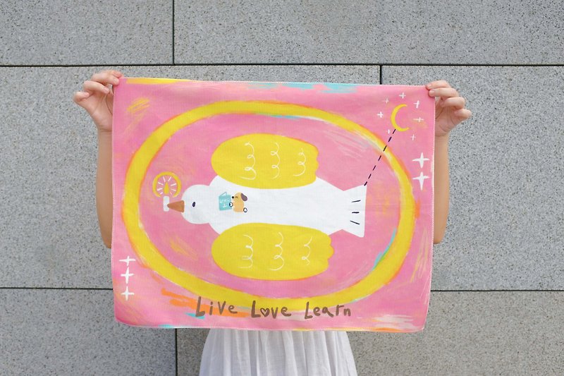 | Live Love Learn | 插画挂布 - 墙贴/壁贴 - 棉．麻 粉红色