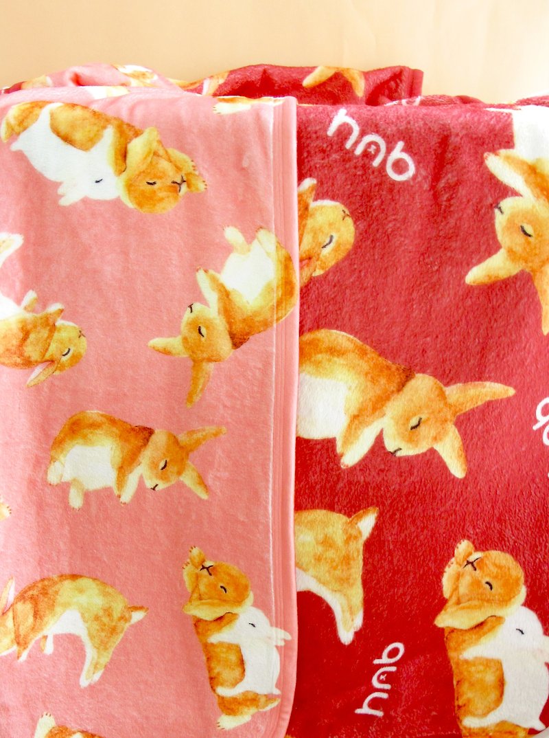 兔子 小兔 毛毯 空调毯 暖暖毯 被毯 披毯 保暖毯 宠物盖毯 - 被子/毛毯 - 棉．麻 红色