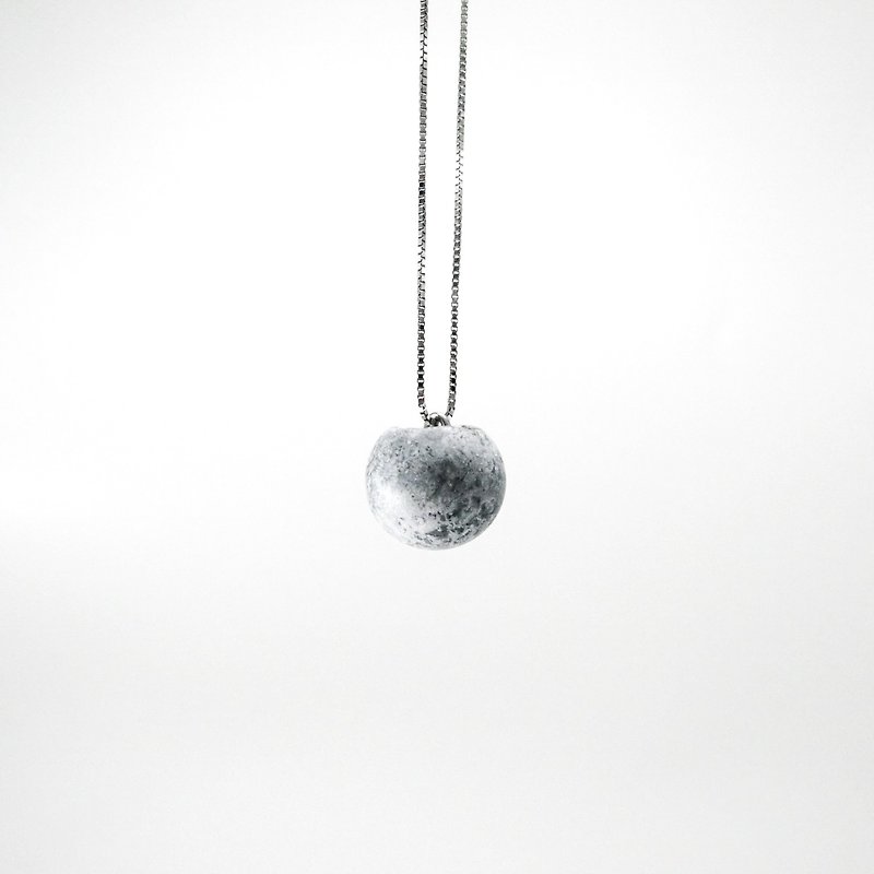 月球系列-圆月项链 (生日礼物/情人礼物/礼物) - 项链 - 水泥 灰色