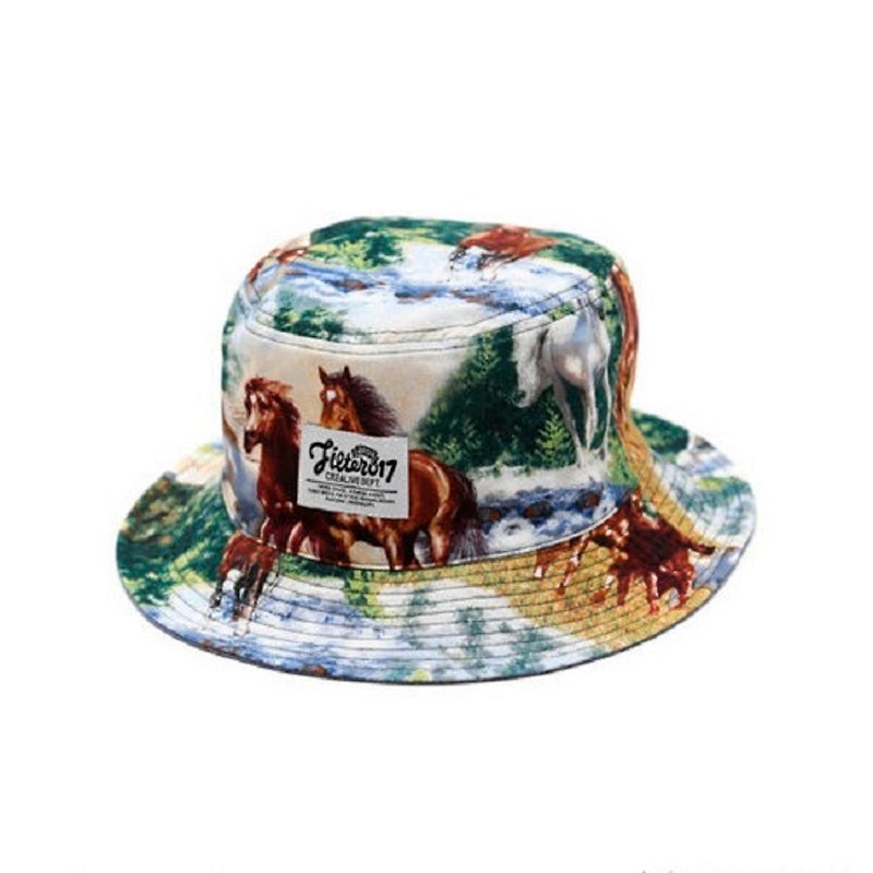 Filter017 The Year Of The Horse Limited Reversible Bucket Hat / 马年限定系列 骏马图双面戴渔夫帽 - 帽子 - 棉．麻 