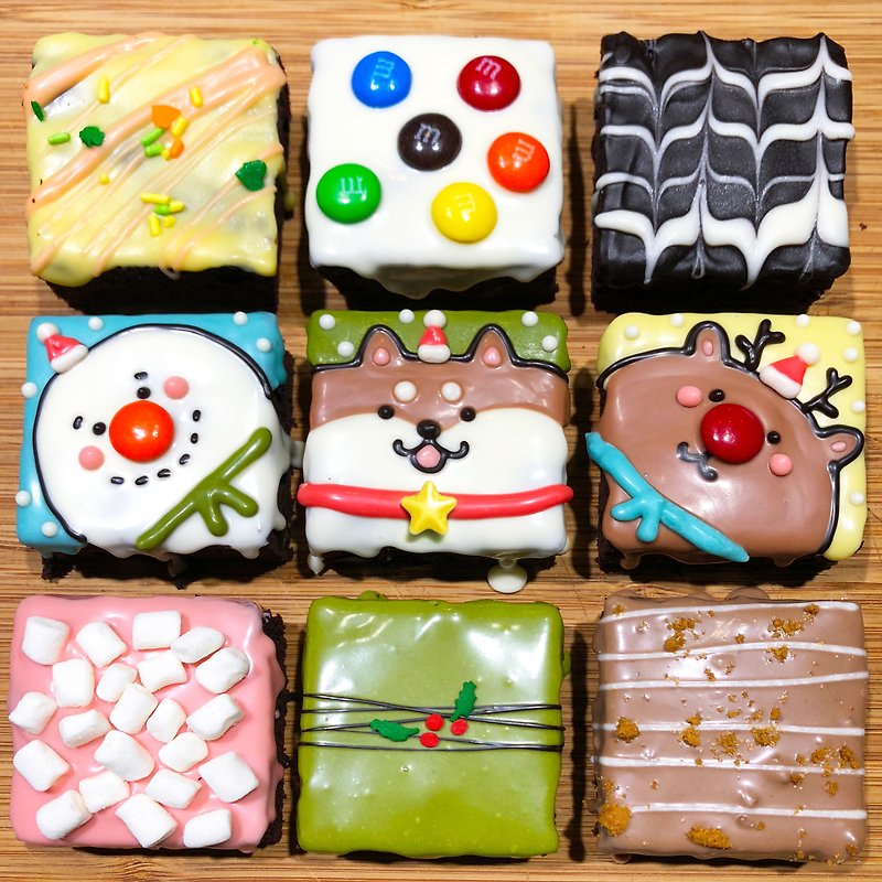 雪花柴犬家族布朗尼礼盒-9入【2018圣诞限定】 - 蛋糕/甜点 - 新鲜食材 红色