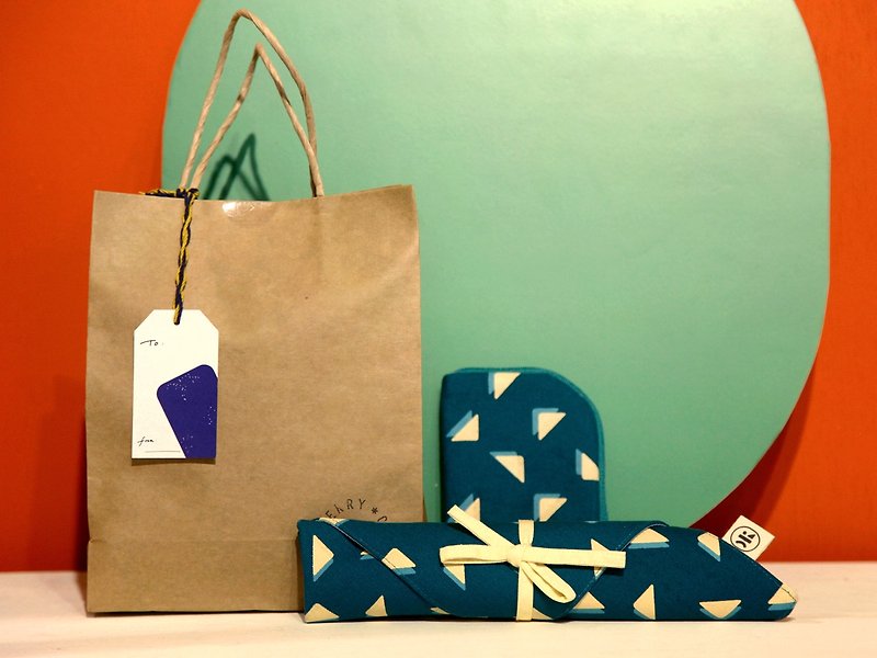 【圣诞交换礼物】- 山背蓝 - 餐刀/叉/匙组合 - 棉．麻 蓝色