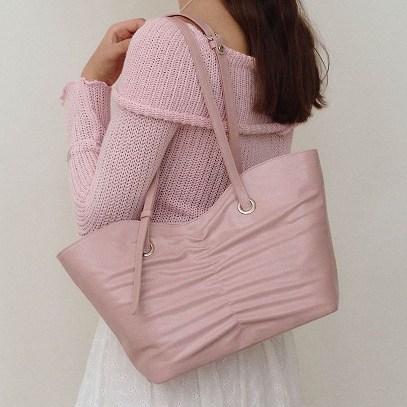 韩国制 MUR Free bag Vegan Leather 包包 (Pink) - 侧背包/斜挎包 - 环保材料 
