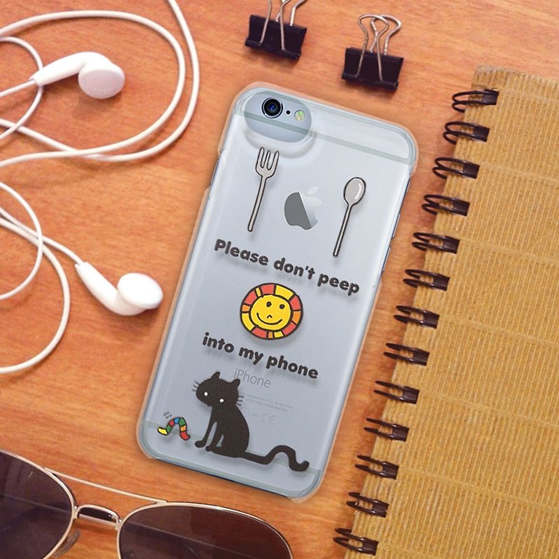 【iPhonePlusクリアケース】黒猫と太陽 - 手机壳/手机套 - 塑料 透明