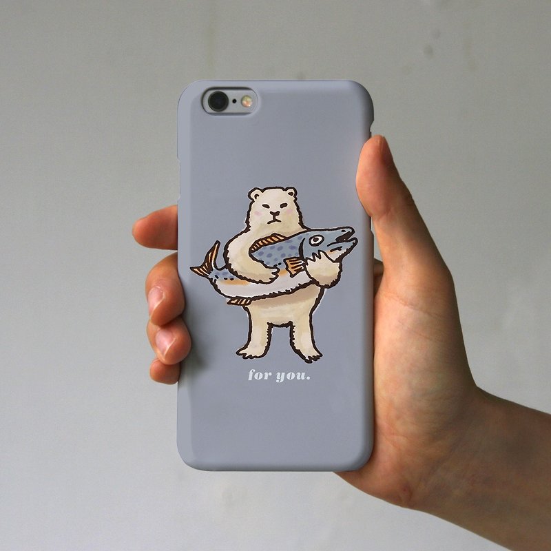 iPhonePlusケース　シロクマからプレゼント（グレー） - 手机壳/手机套 - 纸 灰色