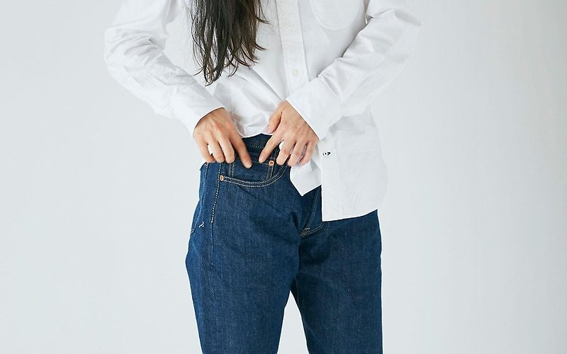 HANDROOM 5 Pocket Jeans 阿波正藍染 - 女装长裤 - 棉．麻 蓝色