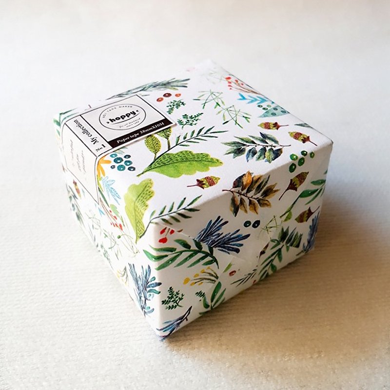 【定制化商品】Mini Box-Bloom green / 花园赏 蒂绿花纸胶带 - 纸胶带 - 纸 