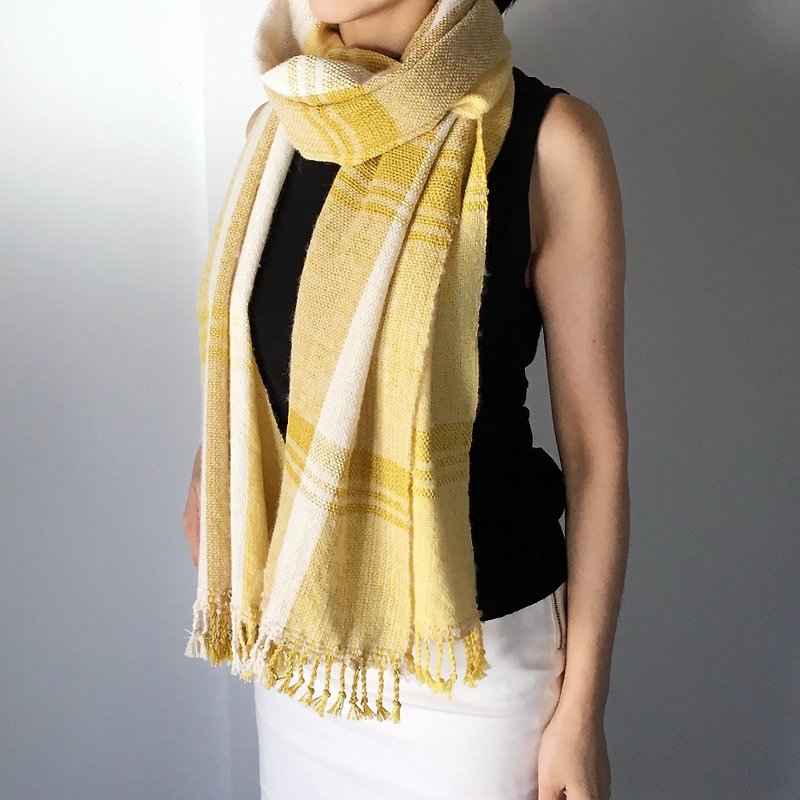Unisex Scarf / Yellow Mix - All season available - - 丝巾 - 纸 黄色