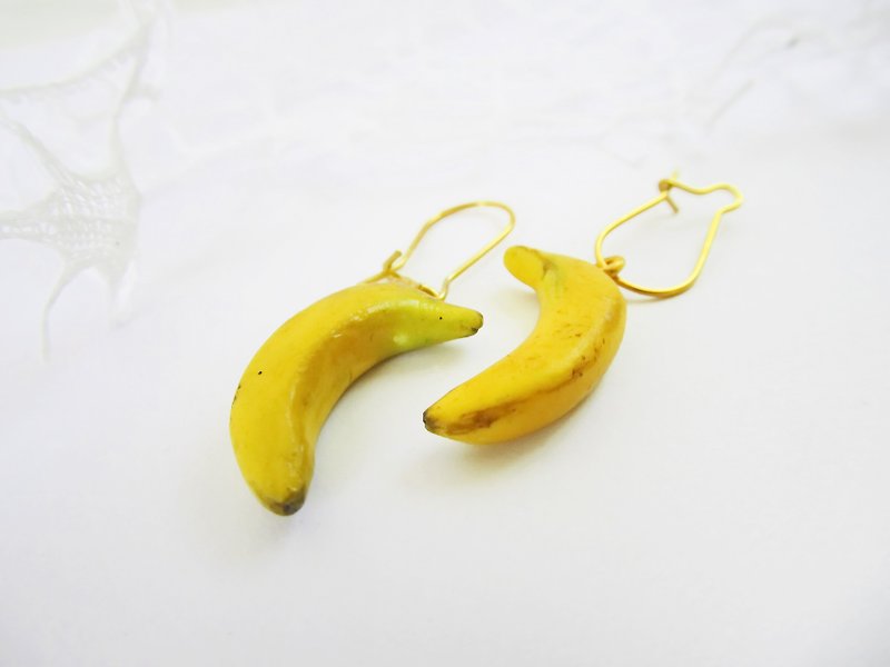 Banana earrings Bar holiday earrings Banana clay drop earrings Fruit earrings