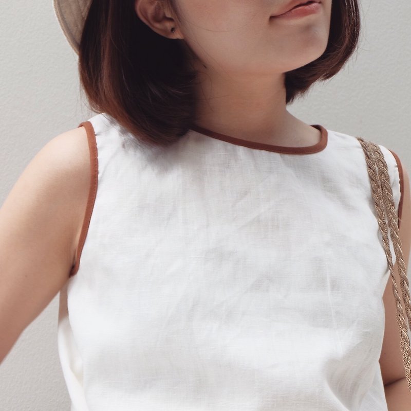 Summer Top - ButterMilk Color - 女装上衣 - 棉．麻 白色