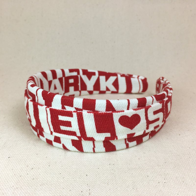 Mr.Tie 手工缝制包布发箍 Handmade Headbands 编号002 - 发饰 - 棉．麻 红色