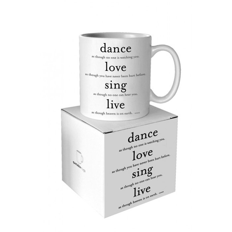 Dance, Love, Sing, Live 名言杯 - 咖啡杯/马克杯 - 瓷 白色