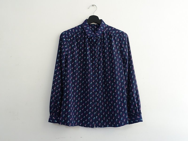 聚酯纤维 女装衬衫 多色 - Awhile一时 | Vintage 长袖衬衫 no.671