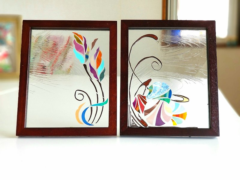 木枠 ガラス フォトフレーム2個セット　愛を込めて - 画框/相框 - 玻璃 多色