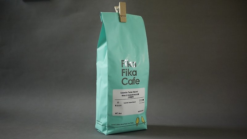 FikaFikaCafe 8oz 哥伦比亚塔皮亚斯峡谷庄园 日晒处理－阳光浅焙 - 咖啡 - 新鲜食材 卡其色