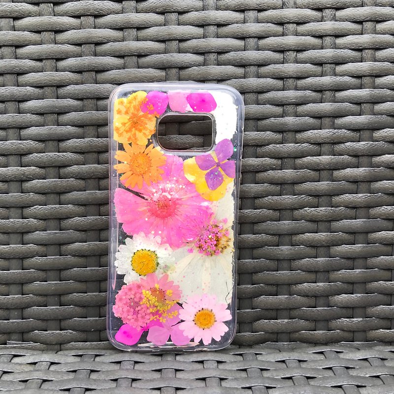 Samsung Galaxy S7 手机壳 Dry Pressed Flowers Case 押花 干燥花 粉红菊 压花 018 - 手机壳/手机套 - 植物．花 粉红色