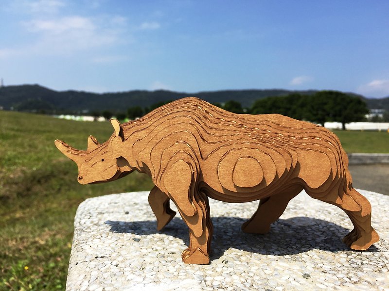 Contamo手作模型  野生动物系列-犀牛－中 - 木工/竹艺/纸艺 - 纸 