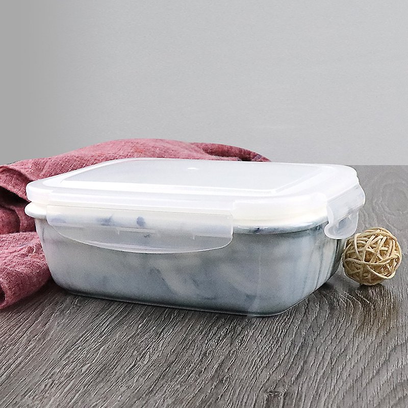 【OMORY】北欧风大理石纹陶瓷保鲜餐盒-500ml - 便当盒/饭盒 - 瓷 
