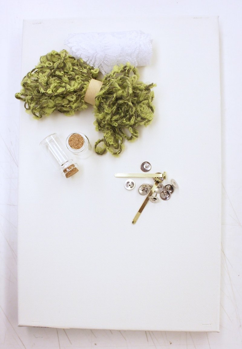 绿意盎然-材料包 - 编织/刺绣/羊毛毡/裁缝 - 棉．麻 绿色