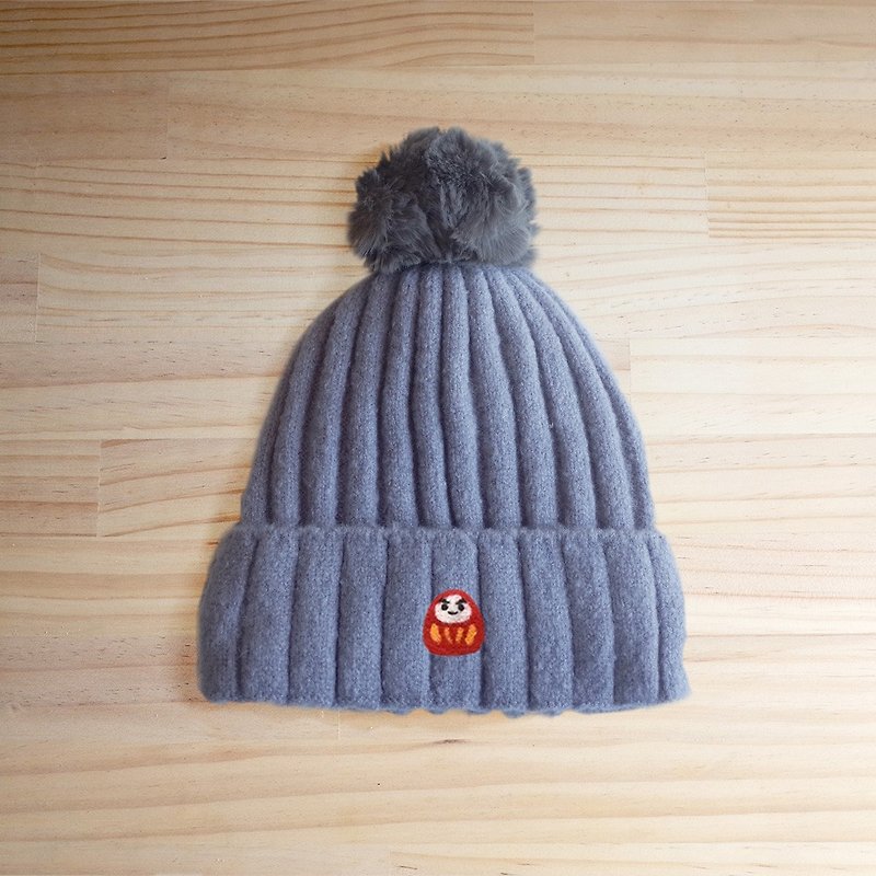 【Q-cute】毛帽系列-达摩小子球球帽 - 帽子 - 棉．麻 多色