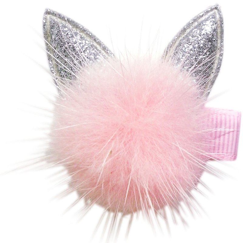 貂毛猫咪发夹 全包布手工发饰 Marten Hair Cat-Peach - 发饰 - 聚酯纤维 粉红色