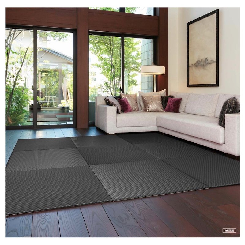 和织系列－市松墨宝 两片组 - 地垫/地毯 - 塑料 黑色