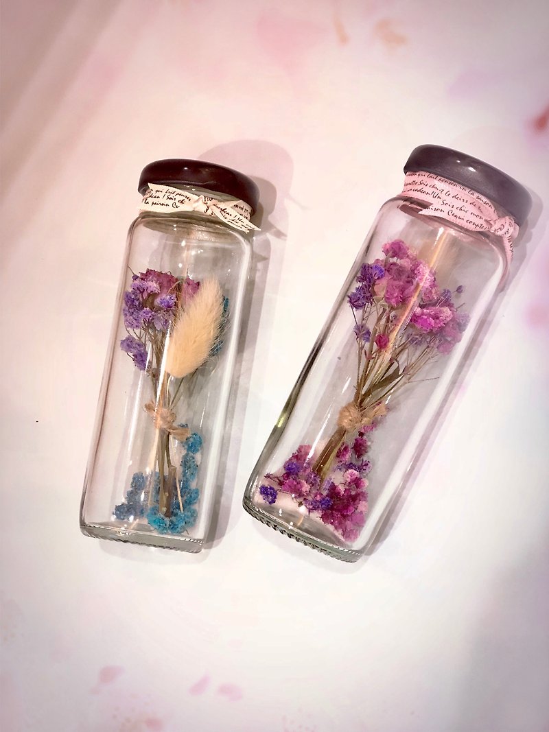 乡村干燥花罐 - 花瓶/陶器 - 玻璃 粉红色