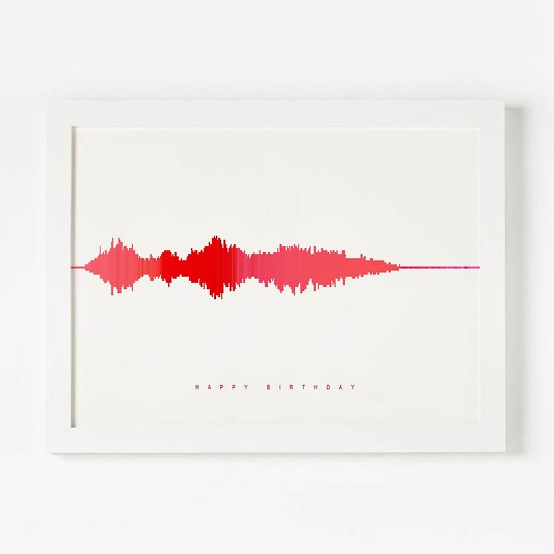 定制声波艺术装饰画 声音的风景 定制生日礼物 - 海报/装饰画/版画 - 纸 红色