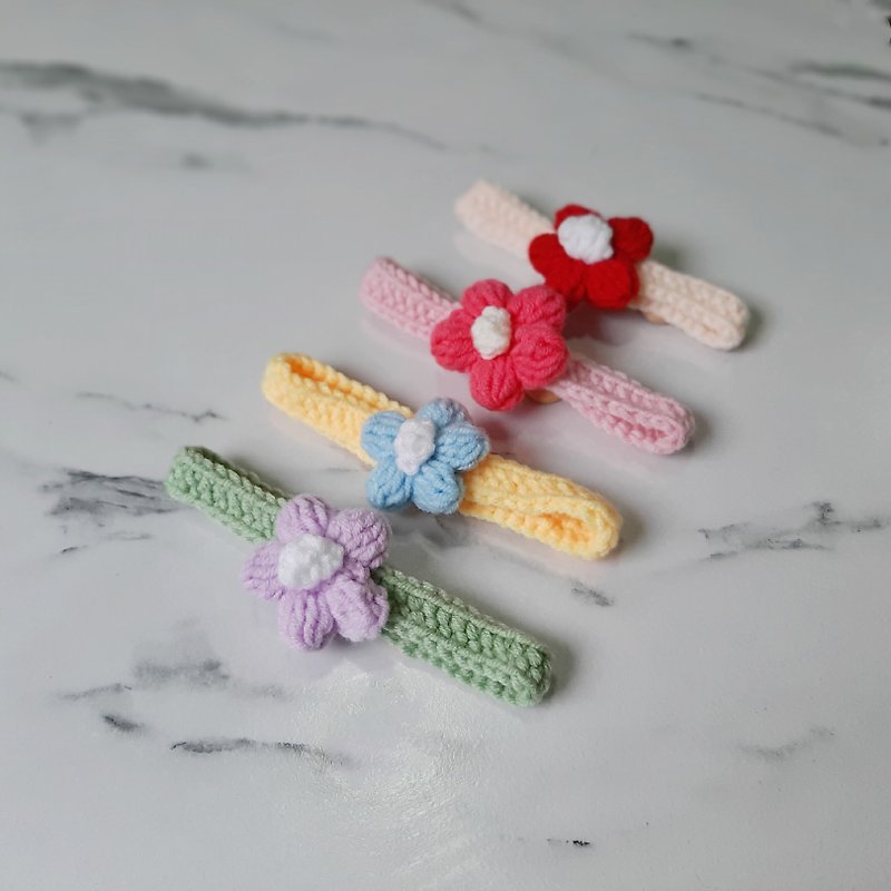 Cloudy VERY SHINE SET Cat collar Crochet Handmade - 项圈/牵绳 - 聚酯纤维 多色