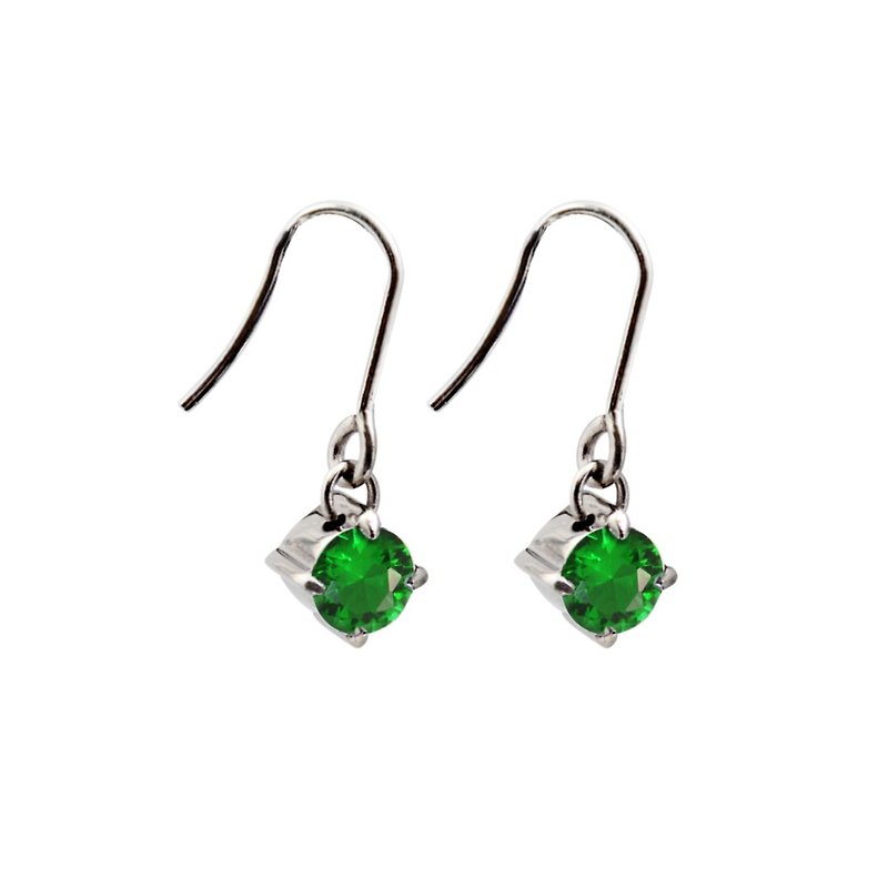 纯净光芒 翡翠绿 纯钛耳环一对 七色混搭赠钛贴两入 - 耳环/耳夹 - 其他金属 绿色