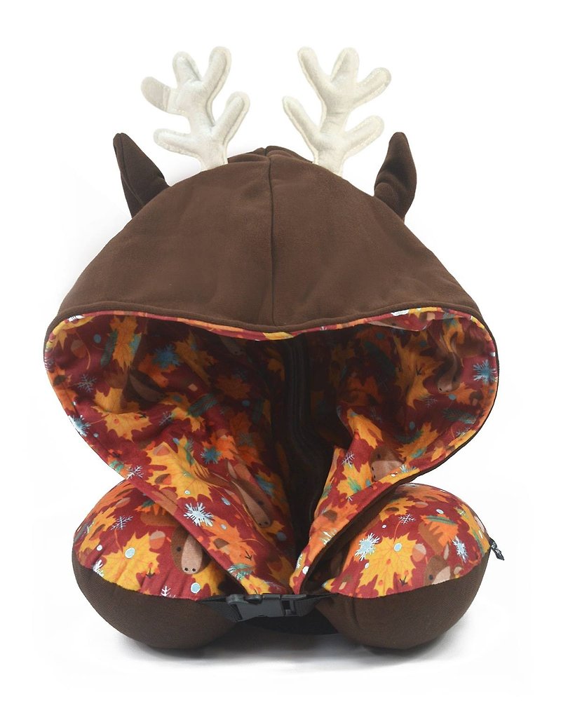 小鹿有帽记忆绵颈枕 - 枕头/抱枕 - 其他人造纤维 红色