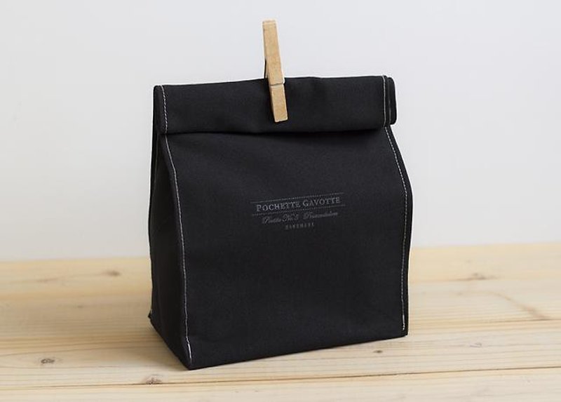 ランチバッグ　クラッチバッグ　収納　袋　エコバッグ　バッグインバッグ　ギフトバッグ　ラッピング　キャンバス　ブラック - 化妆包/杂物包 - 其他材质 黑色