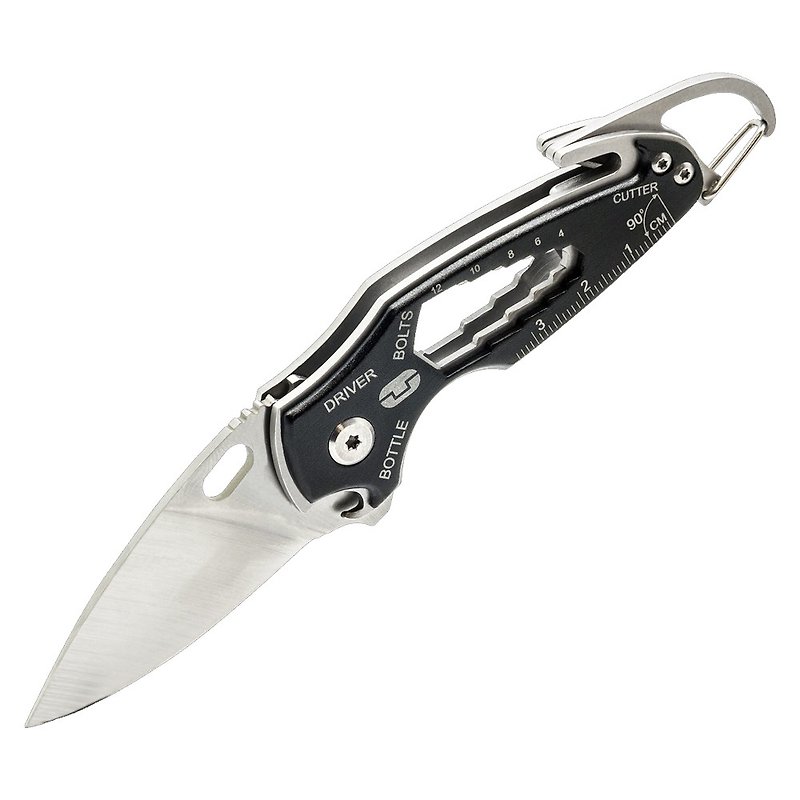 【True Utility】英国多功能聪明折叠小刀SmartKnife(吊卡) - 钥匙链/钥匙包 - 不锈钢 黑色