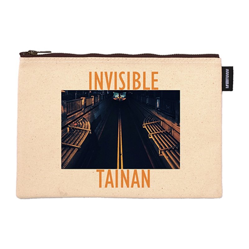 看不见的台南风景 Invisible Tainan 艺术家系列 合成帆布拉链包 - 化妆包/杂物包 - 棉．麻 黄色