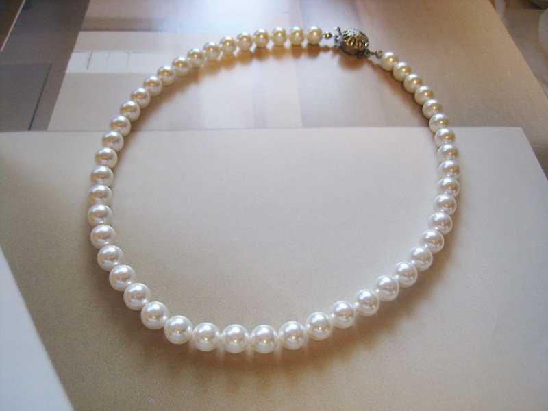 Silky Pearl Necklace / 8mm : White　Bridal* - 项链 - 珍珠 白色