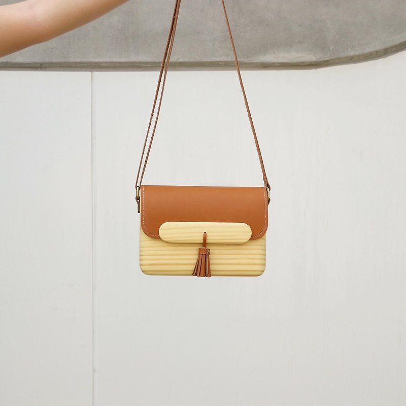 Wooden Bag - TS Shoulder (Brown) - 侧背包/斜挎包 - 木头 咖啡色