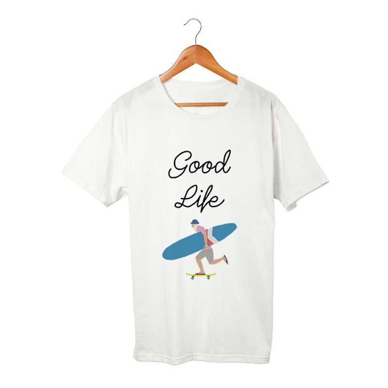 Good Life #3 Tシャツ - 男装上衣/T 恤 - 棉．麻 白色